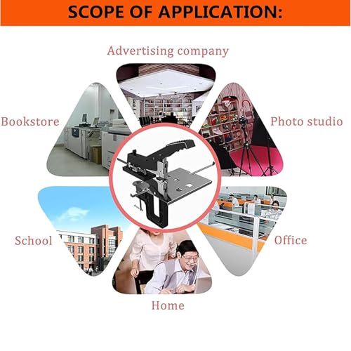 Cucitrice manuale con righello fisso e clip da tavolo per rilegatura documenti da ufficio