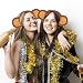 KHC-KHF Monkey-Ears-Headband Halloween-Headband Plush Monkey Hairband Brown Fluffy Animal Headwear for Party Cosplay Makeup Costume Birthday Christmas Kids Adult