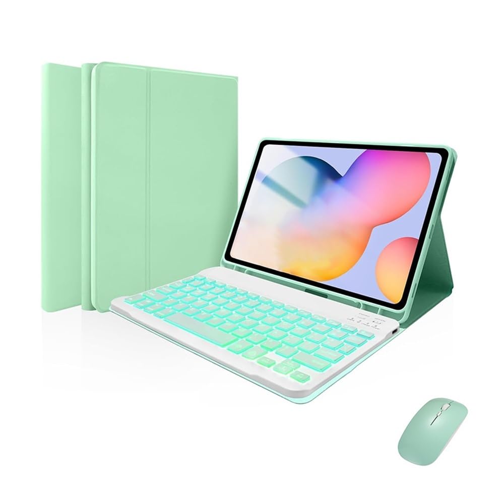 Clavier étui iPad Pro 12,9 pouces souris sans fil protection coque cuir verte