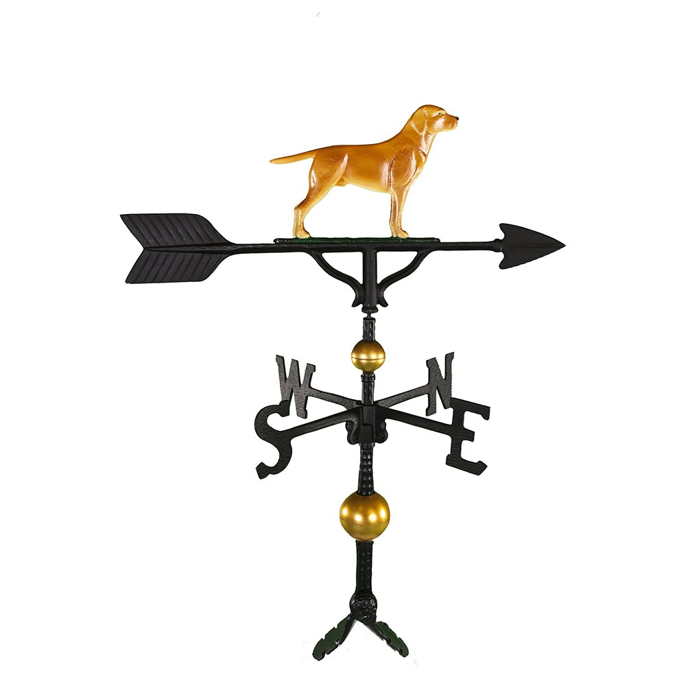 Montague Metal Products 32-Inch Deluxe Weathervane with Color Retriever Ornament