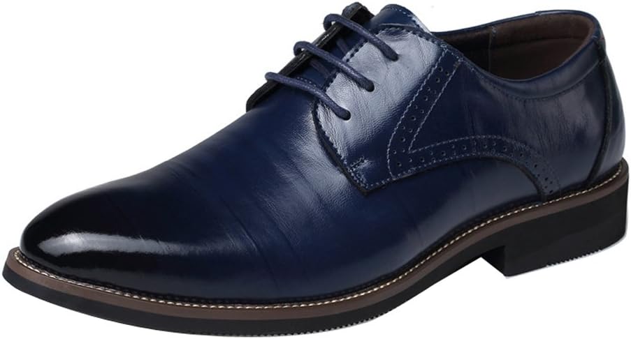 Mens Dress Shoes Oxford Shoes Lace Up Loafer Classic Modern Party Formal Business Shoes Blue