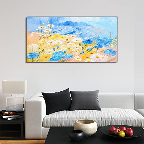Tableau acrylique fleurs abstraites Coloray 120x60cm pour salon - 3