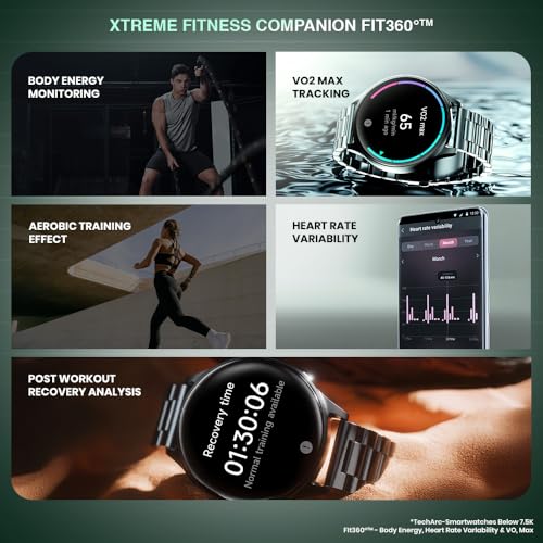 Image of ProWatch Xtreme with Enhanced Fitness Features - 1.43 inch AMOLED AOD Display | Inbuilt GPS Altimeter, Barometer & Compass | Corning Gorilla Glass 3 | Body Energy Features (Metal Strap)