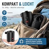 Elektrische Luftpumpe Akku, Lytool 5200 mAh Wiederaufladbare Mini Luftpumpe mit 3 Düsen, für Luftmatratze, Schlauchboot, Pool, Camping, Schwimmring & Planschbecken – Ansicht 6