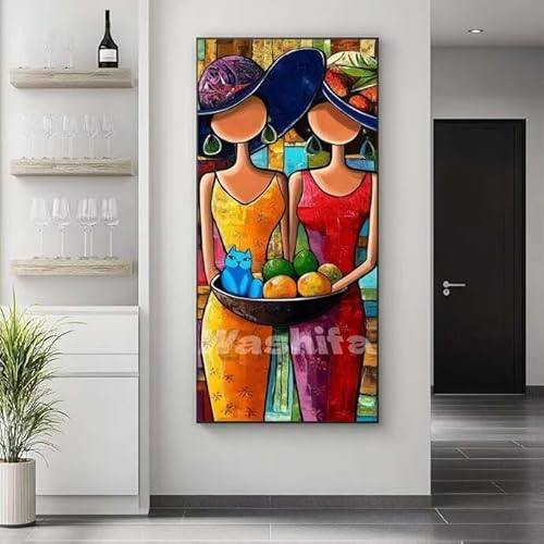 �������G ���_�� ���g�� �����h��G �L�b�g DIY ��l ���S�Ҍ��� �f�W�^�����G ��h�� �����L�b�g�ɂ��G�� Paint By Numbers �A�N�����y�C���g ���ʉ� �����Ńy�C���g �z�[�� �I�t�B�X���� �M�t�g 45x90 cm, �t���[���Ȃ�