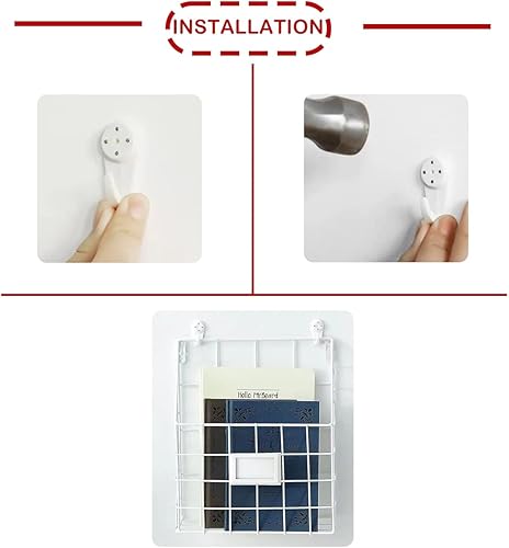 Miniatura 4 de Estante colgante de pared para archivos, 1 unidad, organizador de bolsillos, estante de revistas, carpeta de malla metálica, soporte de pared para