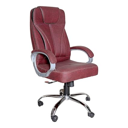 CELLBELL Franco C51 High Back Boss Chair for Office/Computer/Desk/Leatherette Revolving Chair with Pure Soft Cushioned Arm Rest & Height Adjustable Chair for Director [Maroon]