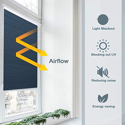 image for Allesin Cellular Window Shades (Blackout) Cordless Room Darkening Blin