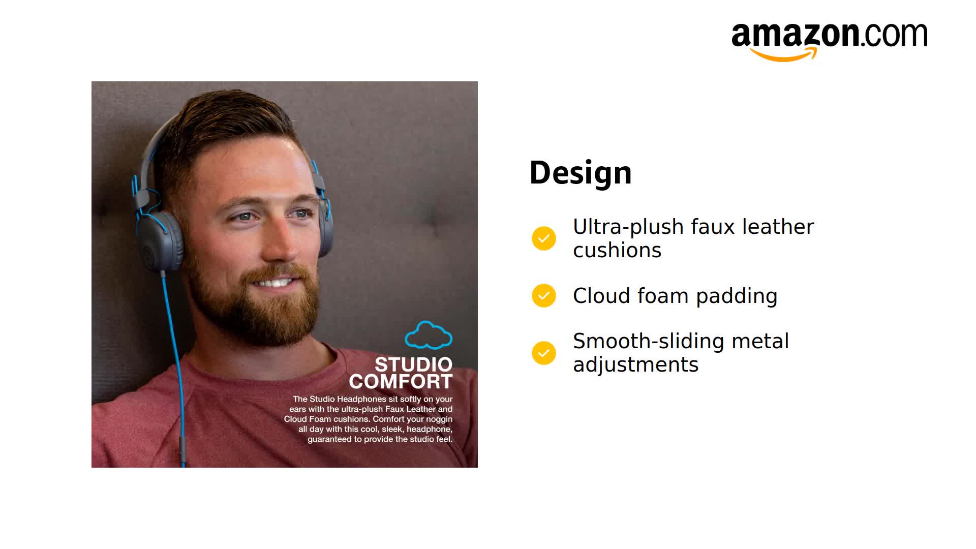 Amazon.com: JLab Studio On-Ear Headphones, Wired Headphones, Gray