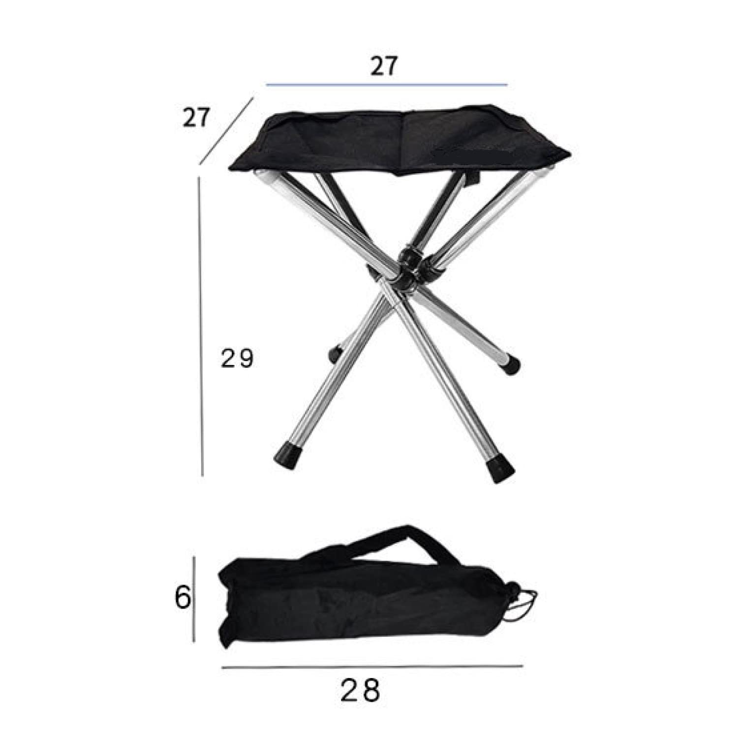 Silla plegable de camping, taburete de camping, taburete portátil, silla portátil, mini taburete plegable, taburete de pesca, para adultos, pesca, senderismo, jardinería y playa con bolsa de