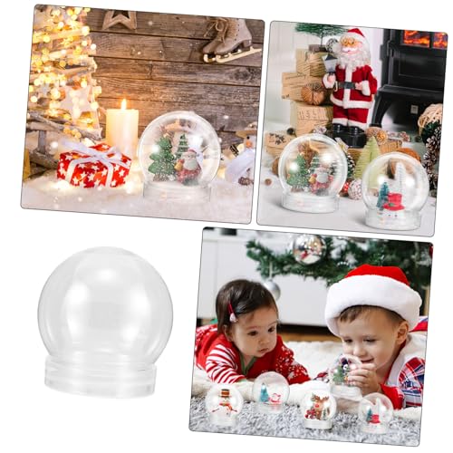 24 Bolas de nieve navideñas Cabilock de plástico transparente para rellenar globos 4