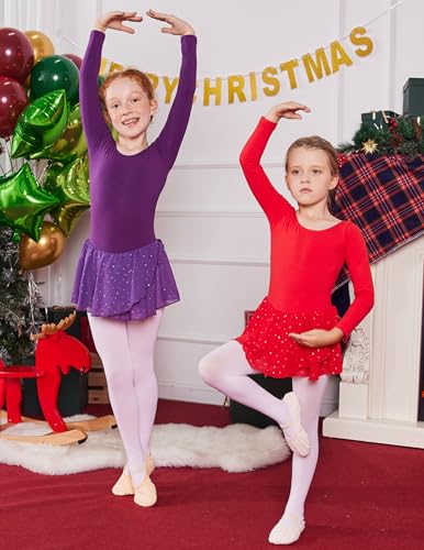 Image of Arshiner Kids Girls Classic Long Sleeve Leotard Dance Ballet Dress