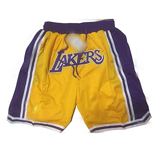 ULIIM Lakers Pantalón Corto para Hombre Los Angeles Lakers Deportivos Retro Swingman Pantalones Deportivos para M-XXL