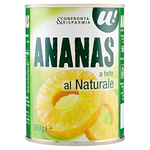 U! Confronta & Risparmia Ananas a Fette al Naturale, 560g