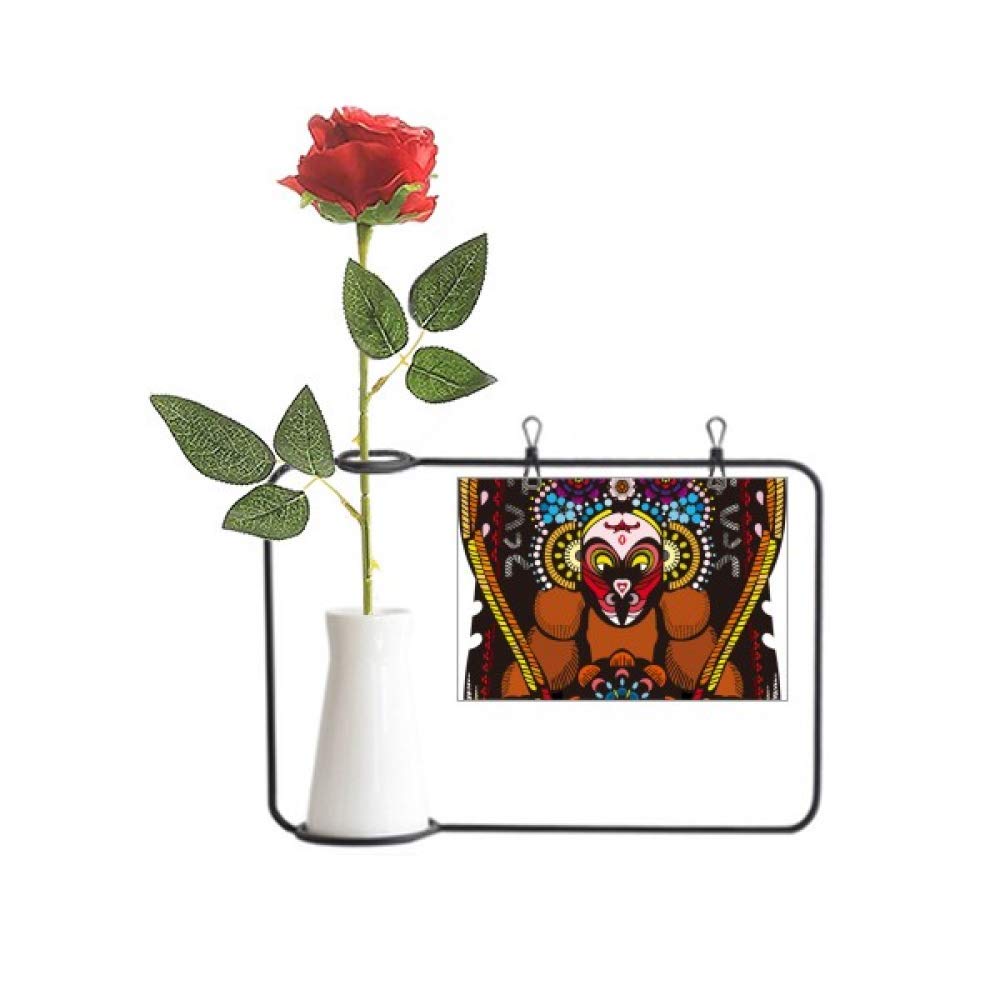 Fleurs artificielles de Pékin suspendues avec vase bouteille déco
