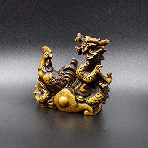 Statue de poulet du zodiaque H3TF5J en cuivre, cadeau idéal d'artisanat