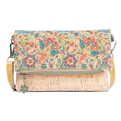Mini sac à bandoulière pour femme extra petit en liège multicolore