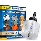 S&R Scie Cloche metal 68mm Trépan en Acier HSS M42 avec 8% Cobalt. Scie a cloche Bois Pla...