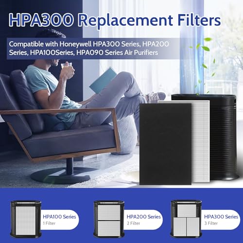 Image of 6 Pack HPA300 HEPA Filter Replacement for Honeywell HPA300 Air Purifier Compatible HPA304 HPA200 HPA3300B HPA5300 Filters, Replace HRF-R3 True HEPA Filters