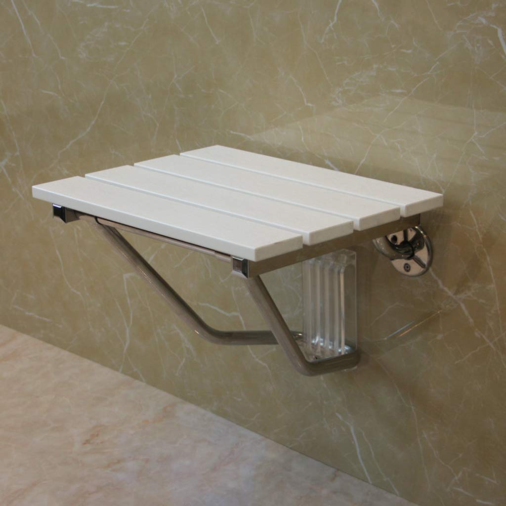 Moderno Banco de Asiento de Ducha Plegable Montado en la Pared Taburete de Seguridad Silla en el baño Bañera Soporte de Acero Inoxidable Carga Máxima 160 Kg para Ancianos, discapacitados