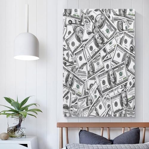 Cuadro en lienzo de 100 billetes de dolares para decorar paredes de dormitorios 5