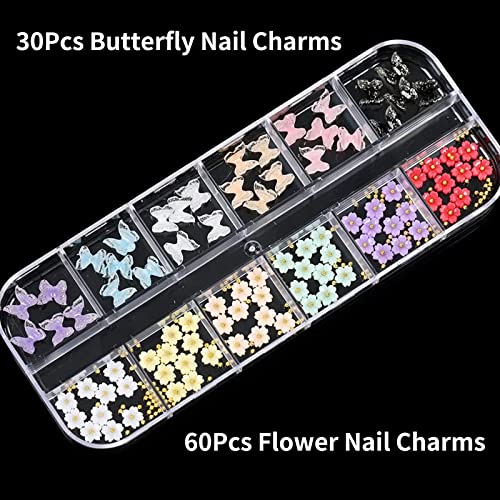 RUNRAYAY 3D Flowers & Butterfly Nail Charms - Image 3