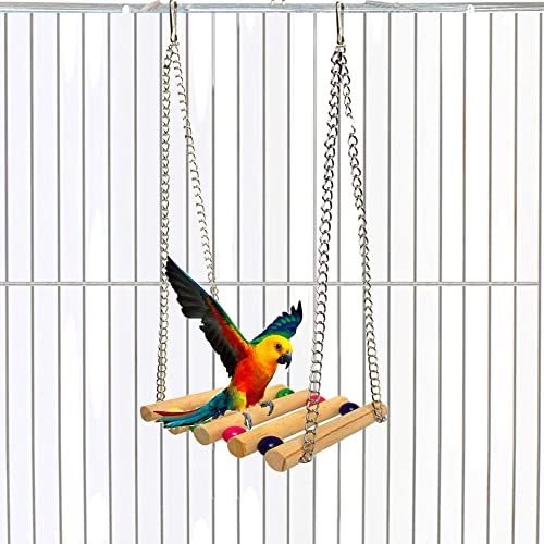 Hyamass Brinquedos de papagaio para pássaros, acessórios para gaiola de pássaros, rede de brinquedo
