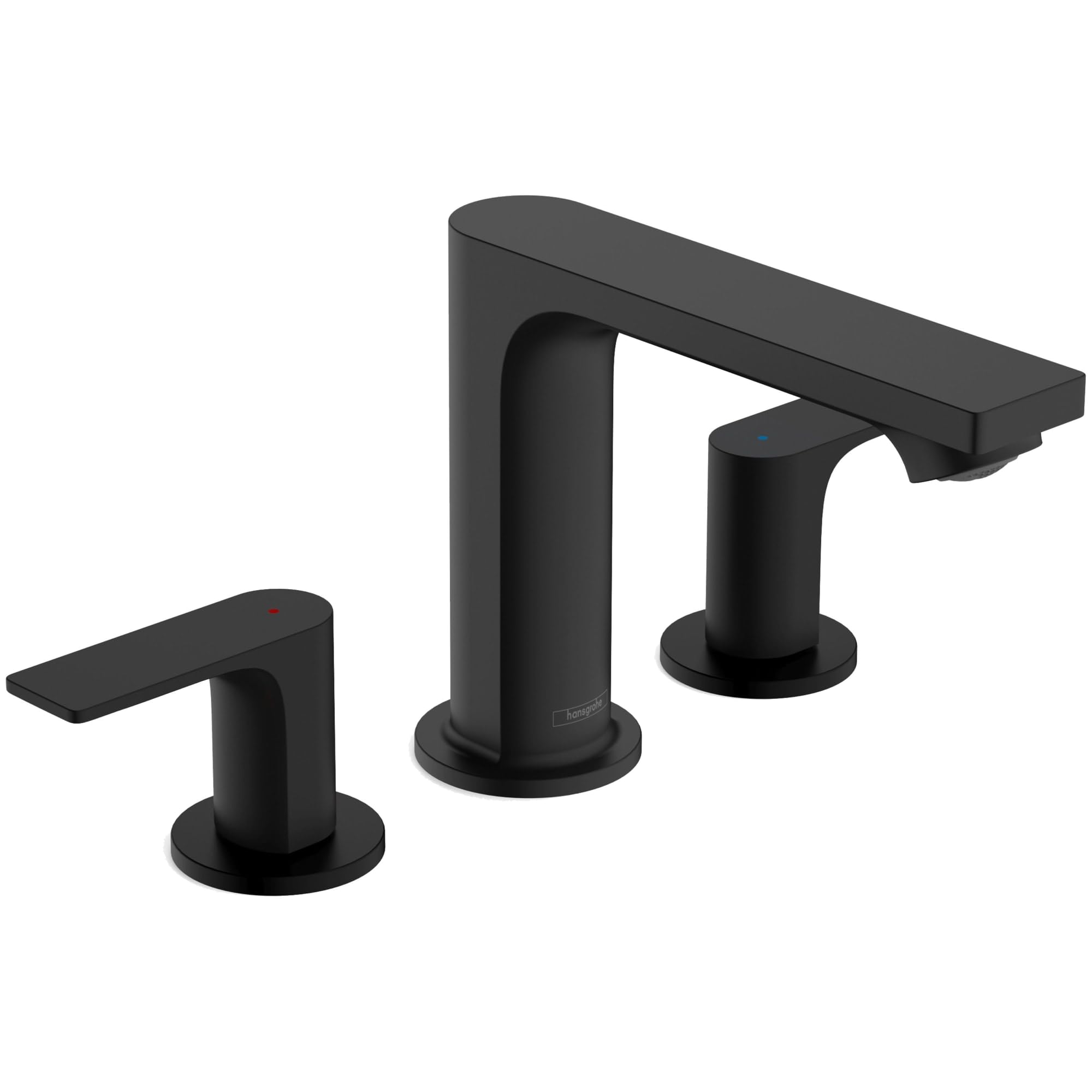 Mitigeur lavabo hansgrohe Rebris E noir mat élégant et bonde pop-up pour salle de bain moderne