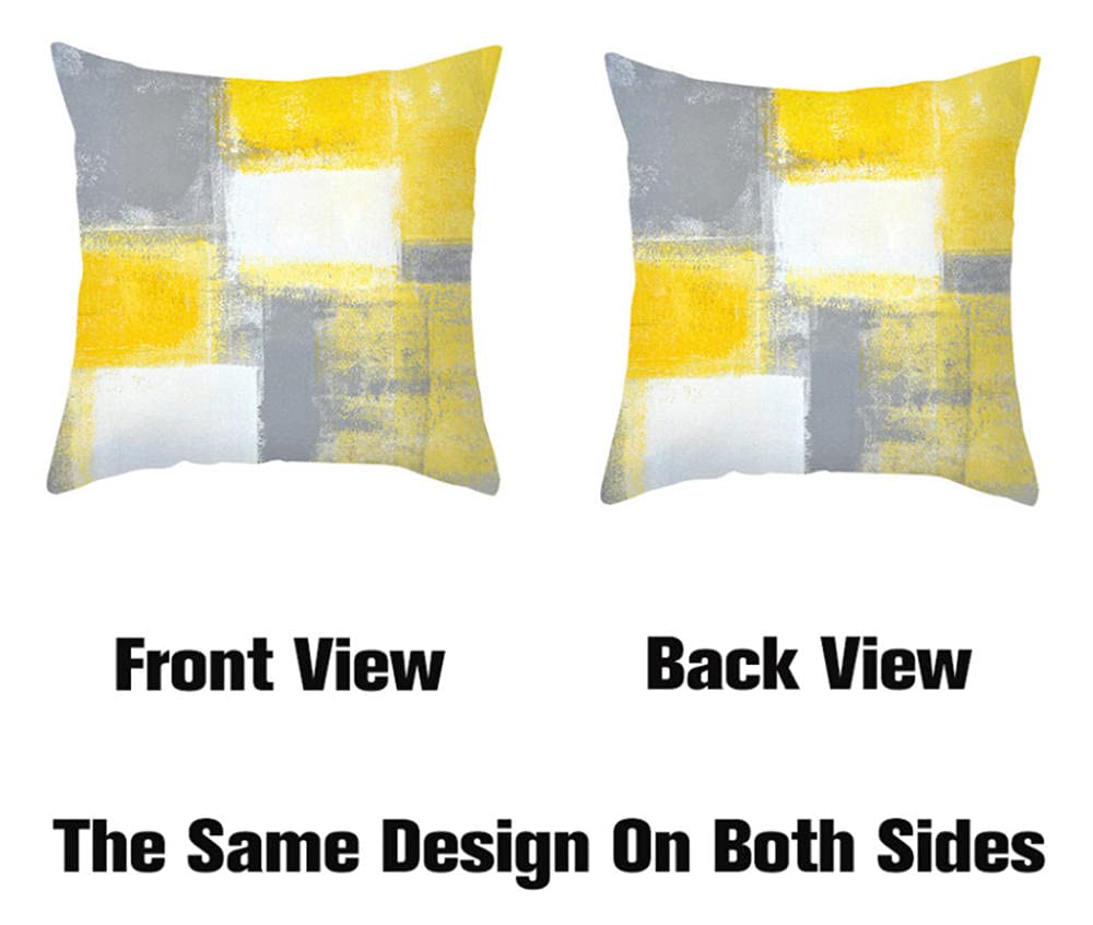 Nunubee Fodere per Cuscini Serie di Foglie di Colore Federa Quadrata in Lino per Uomo Donna Fodera per Cuscino Soggiorno Camera da Letto di Gilrs18x18 inch /45x45 CM - 2