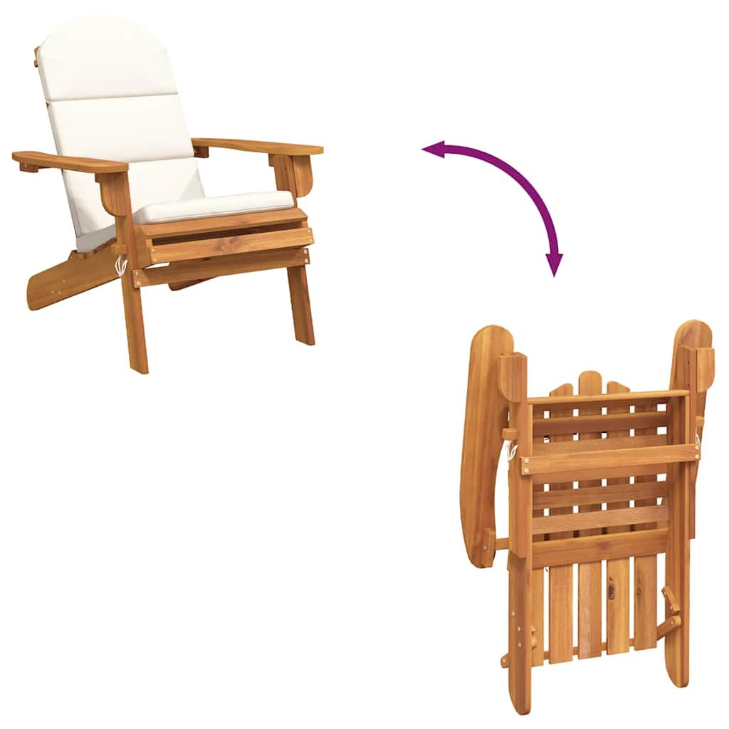 vidaXL Adirondack-Gartenstuhl mit Kissen Massivholz Akazie