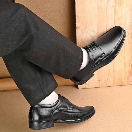 Image of Centrino Formal Shoes for Men | Lightweight Comfortable Office Shoes for Man Stylish | Cushioned Insole Lace-Up Shoes for Men | Durable TPR Sole | Trendy Classic Design Footwear for Men (8118)