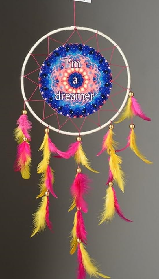 Handmade I'm A Dreamer Canvas Dream Catcher for Home & Office Decor, Gifitng, Car Hanging (Pack of 1)