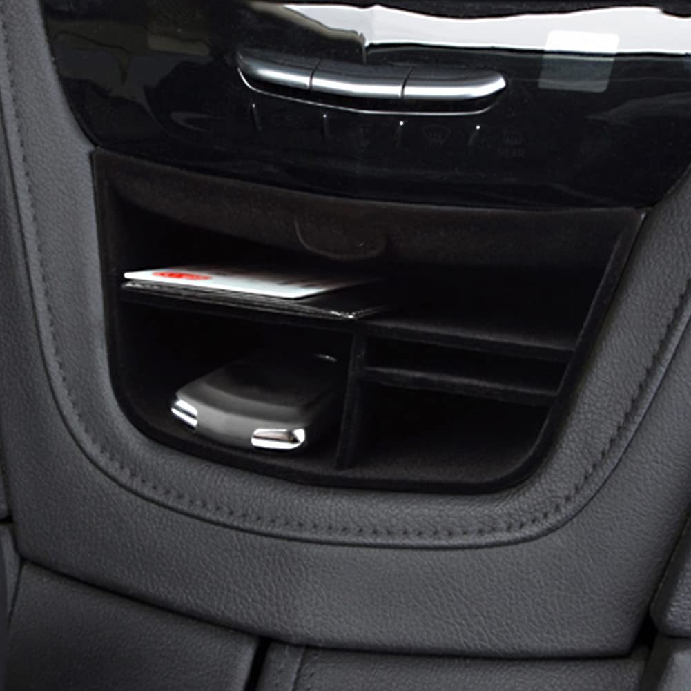 Organizador de consola central de accesorios Cadillac XT5 2023 2022 2021 2020 2019 2018 2017 2016 y XT6 2023-2020 organizador de almacenamiento flocado XT5 caja de almacenamiento de bandeja de
