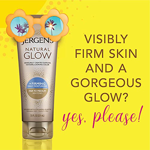 Jergens Natural Glow +FIRMING Body Lotion, Fair to Medium Skin Tone, 7.