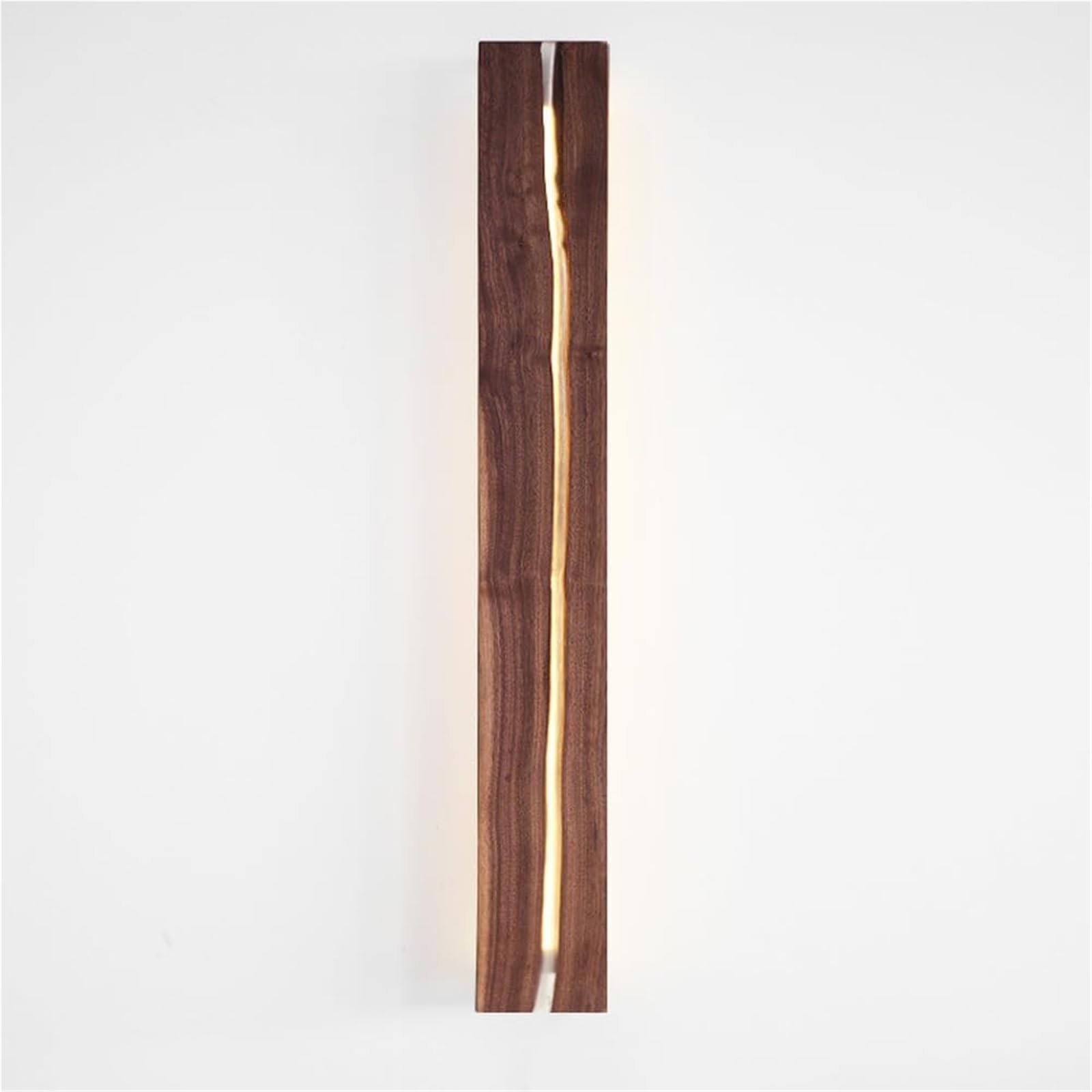 Tchausgzoz Walnut Color Friendly Dimmable Wall Light Indoor Bamboo Wood Long Wall Lamp 12W Linear Wall Sconce Nordic Minimalism Vintage Rustic Farmhouse Wall Mount Bar For Bedroom Hallway Living Room Foyer Porch(