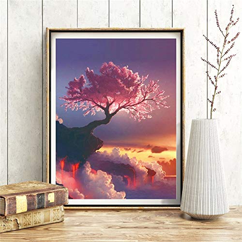 Peinture Diamant Volcan Sakura 60x80cm Déco Salon Chambre