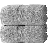 Luxury Soft Bath Sheet Towels Set - 650 GSM Cotton Luxury Bath Towels Extra Large 35x70 | Highly Absorbent and Quick Dry | Hotel Quality Extra Large Bath Towels Oversized, Light Gray, 2 Pack