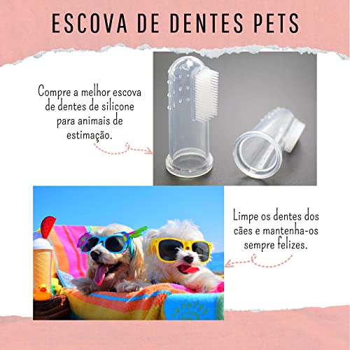 Escova Dental Para Cachorros e Gatos Escova de Dentes Pets Em Silicone Para Gatos E Cachorros Limpa
