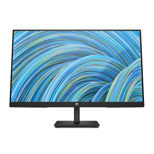 HP V24v G5 Monitor da 24', FHD, 16:9, Antiriflesso, Pannello VA da 75Hz, Tempo di Risposta 5 ms, Reclinabile, VESA 10x10 cm, AMD FreeSync, 200 Nits, Modalità Low Blue Light, VGA, HDMI 1.4, Nero