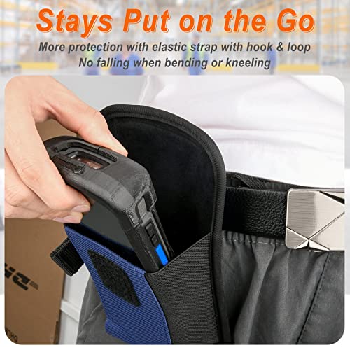 Large Scanner Holster, Rugged Vertical Carrying Case Pouch For Zebra Tc75X, Tc75, Tc70X, Tc70, Tc72, Tc77, M60, Mc65, Mc67 Mobile Computer Handheld Barcode Scanner Holder With Metal Belt Clip (Blue) #TOP4