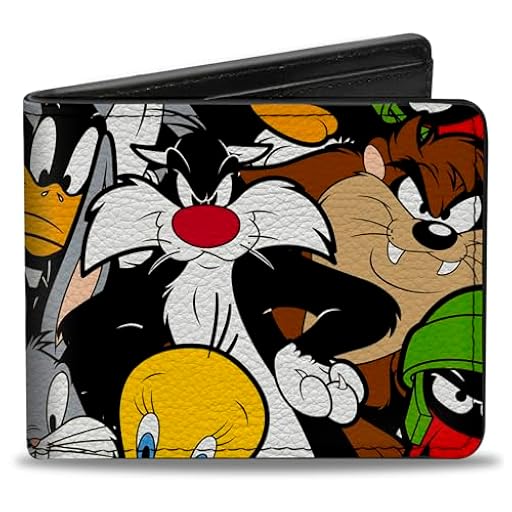Buckle-Down Cartera Plegable Looney Tunes Accesorio de Viaje-Billetera, marrón, 4.0" x 3.5" para Hombre | Ya disponible en tu tienda friki favorita! En mundofriki.es!