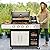 MELLCOM 4-Burner Propane Gas Grill with Side Burner- 49,000 BTU Stainless Steel BBQ Grill with Cabinet, Porcelain-Enameled Cast Iron Grates for Outdoor Cooking, Patio, Backyard