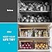 Pantry Organizers Storage, 2 Pack Large Capacity Clear Storage Bins with Bamboo Lids for Onion, Potato, Garlic, Canned Food, Under Sink Organizer Kitchen Countertop Organizer