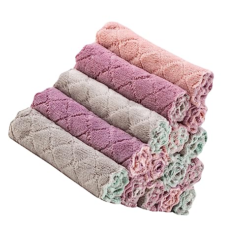 PERSELOSO 15Piezas Paquete de Paños de Cocina Doble Cara Absorbentes y Resistentes Arañazos Limpieza Hogar y Cocina