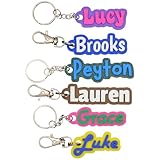 SuperFineDeesigns Custom Keychain – 3D Printed Personalized Keychain with No Icon – Vibrant Two-Color Design with Multiple Fonts & 16 Color Options – Gift for Family and Events