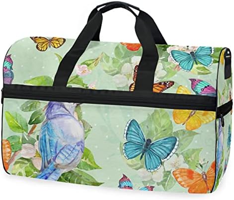 Colorful Butterfly Travel Duffel Bag Luggage Sports Gym Bag With Shoes Compartment Large Capacity Duffle Bag For Men Women(227br8a)