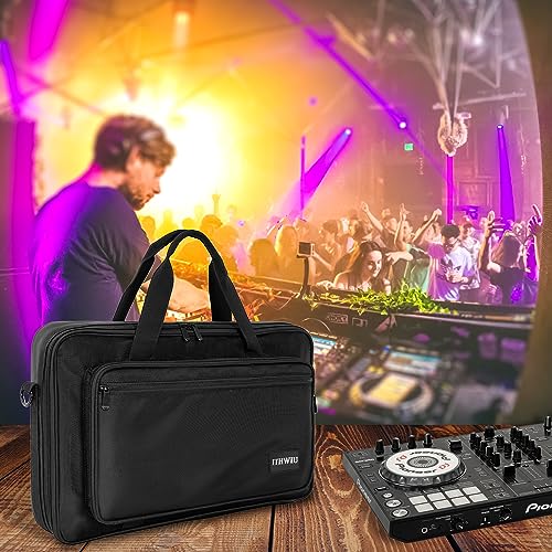 Image of DJ Carrying Case Fits DDJ 200, ddj-wego3, AKAI MK3, Native Maschine Mikro Mk3, Hercules DJ Control Inpulse 200, Numark Party mix, Multi-FX pedals, line 6 helix floor, 16 x 10 x 2.5 Inch, Black