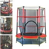 Cama elástica infantil con red de protección, carga de 50 kg, para interior y exterior