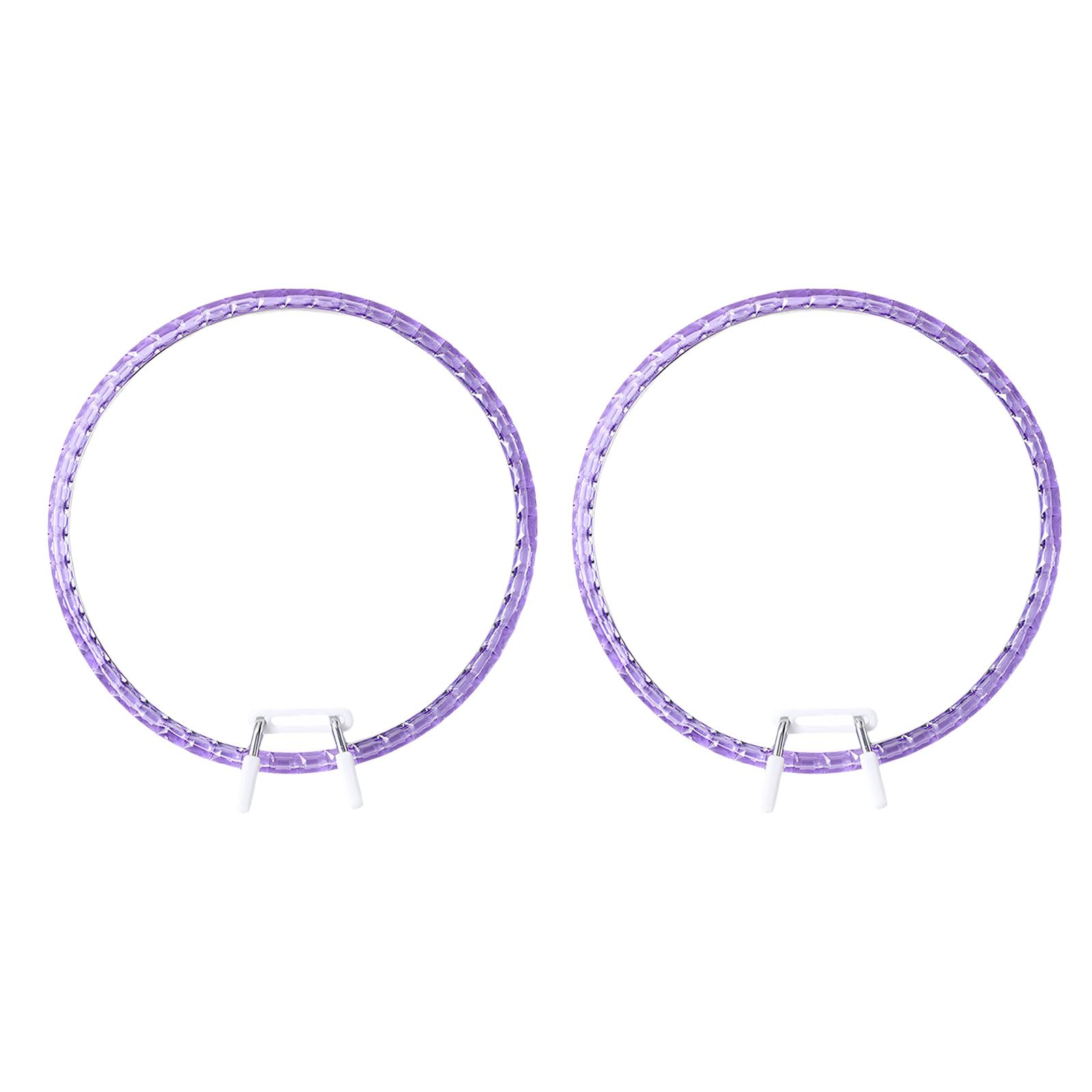 2Pcs Round Stitching Hoops Ergonomic Adjustable Embroidery Frames with Spring Mechanism for Needlework Crafting Modifiable Tension Embroidery Frame