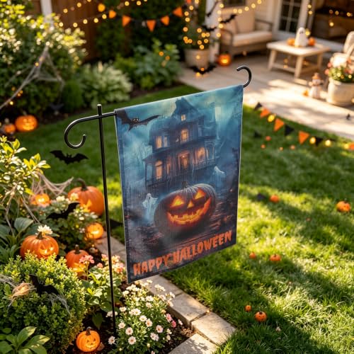 Ghost Pumpkin Haunted House Halloween Garden Flag 12×18 Inch Decor Flag - image 4